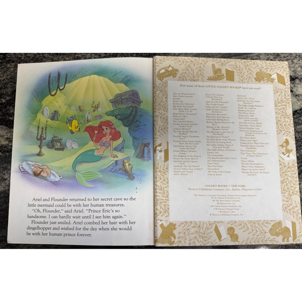 Vintage Little Golden Book Disney The Little Mermaid Ariels Underwater Adventure - Picture 3 of 4